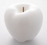 Dekorativní svíčka ve tvaru jablka 8 cm, bílá