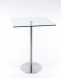 Barový stůl Dipallo hranatý, 70 cm, čirá / nerez