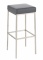 Barová židle s nerezovou podnoží Mopelo, šedá, výška 80 cm