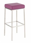 Barová židle s nerezovou podnoží Mopelo, fialová, výška 80 cm