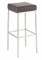 Barová židle s nerezovou podnoží Mopelo, hnědá, výška 80 cm