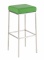 Barová židle s nerezovou podnoží Mopelo, zelená, výška 80 cm