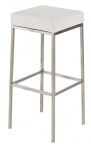 Barová stolička Joel, výška 80 cm, nerez-bílá