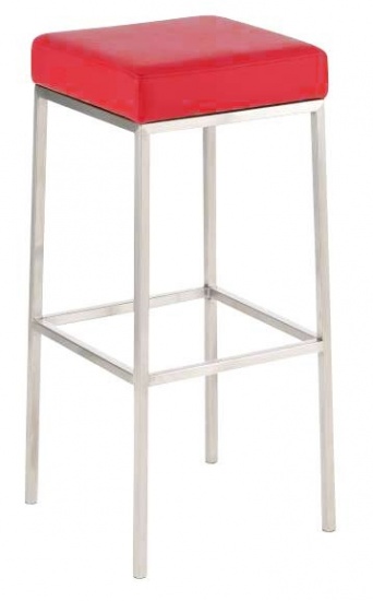 Barová stolička Joel, výška 80 cm, nerez-červená