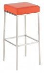 Barová stolička Joel, výška 80 cm, nerez-oranžová