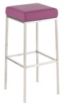 Barová stolička Joel, výška 85 cm, nerez-fialová