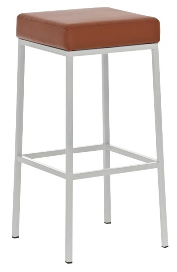Barová stolička Joel, výška 80 cm, bílá-koňaková