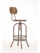 Rustikální barová židle Piano, kovová podnož / dřevo
