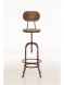Rustikální barová židle Piano, kovová podnož / dřevo z čela