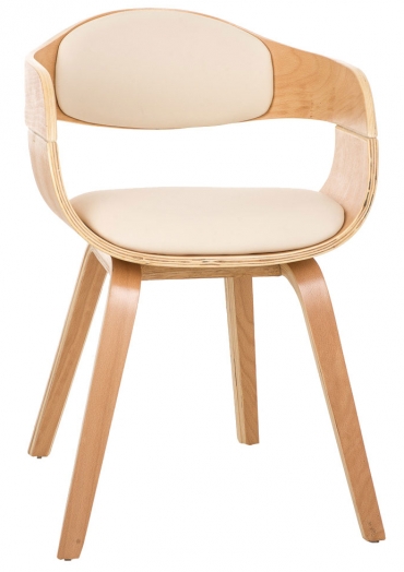Jídelní / konferenční židle dřevěná Stona, krémová