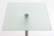 Barový stůl Dipallo hranatý, 70 x 110 cm, mléčné sklo / nerezová podnož