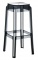 Plastová barová židle Tower, čirá-černá