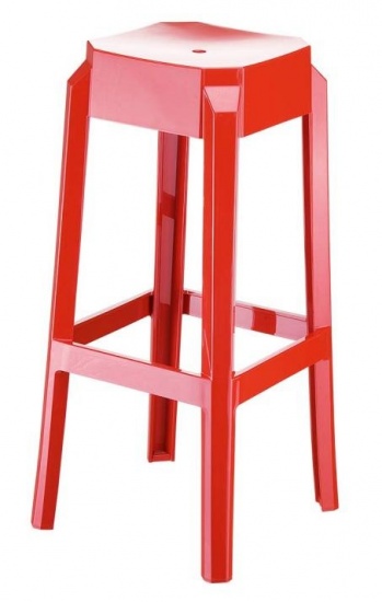 Plastová barová židle Tower, červená
