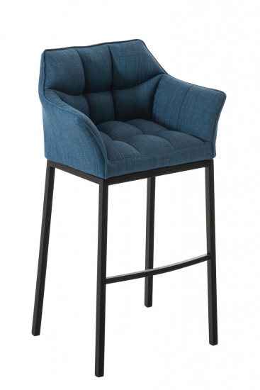 Barová židle Damaso látkový potah, modrá