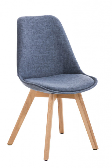 Jídelní / konferenční židle Borna látkový potah, přírodní podnož / modrá