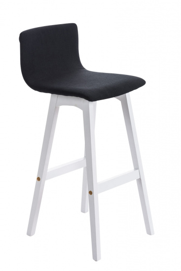 Barová židle Taunus látkový potah, bílá, černá