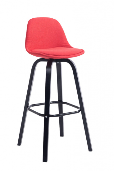 Barová židle Avika látkový potah, černá, červená