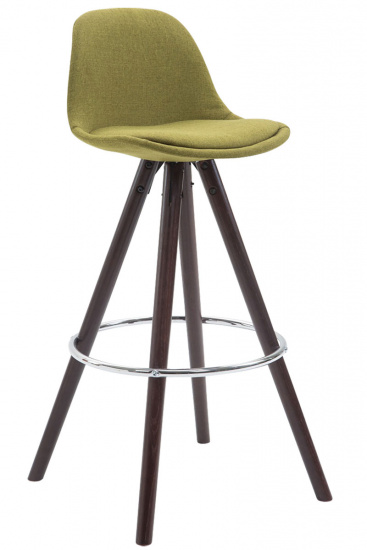 Barová židle Franklin látkový potah, podnož kulatá Cappuccino (buk), zelená