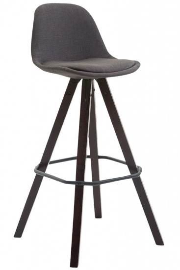 Barová židle Franklin látkový potah, podnož hranatá Cappuccino (buk), tmavě šedá