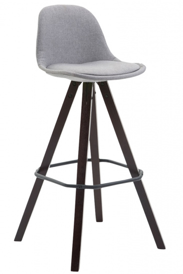 Barová židle Franklin látkový potah, podnož hranatá Cappuccino (buk), šedá