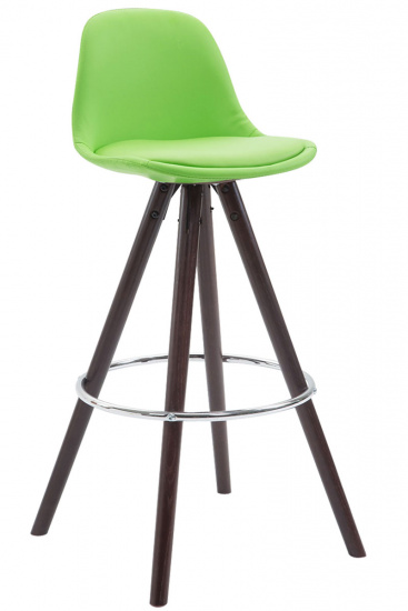 Barová židle Franklin čalounění syntetická kůže, podnož kulatá Cappuccino (buk), zelená