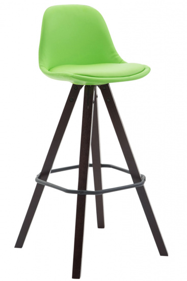 Barová židle Franklin čalounění syntetická kůže, podnož hranatá Cappuccino (buk), zelená