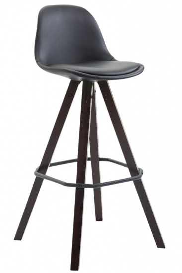 Barová židle Franklin čalounění syntetická kůže, podnož hranatá Cappuccino (buk), černá
