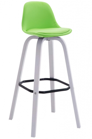 Barová židle Avika čalounění syntetická kůže, bílá, zelená