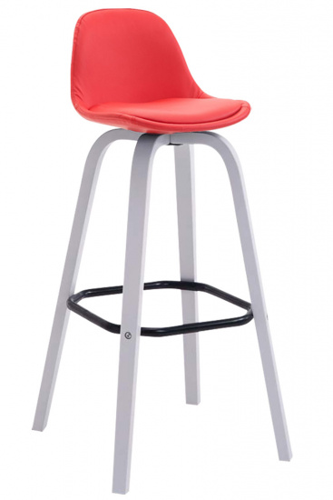Barová židle Avika čalounění syntetická kůže, bílá, červená