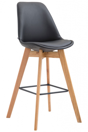 Barová židle Metz syntetická kůže, přírodní, černá
