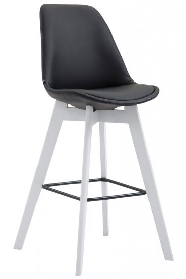Barová židle Metz syntetická kůže, bílá, černá