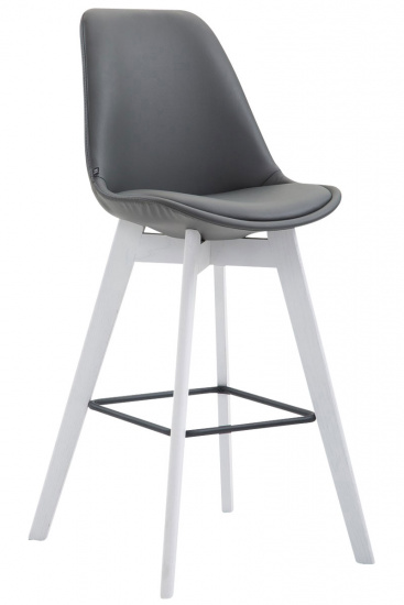Barová židle Metz syntetická kůže, bílá, šedá