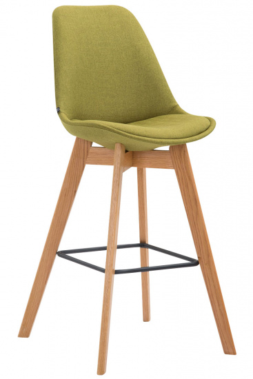 Barová židle Metz látkový potah, přírodní, zelená