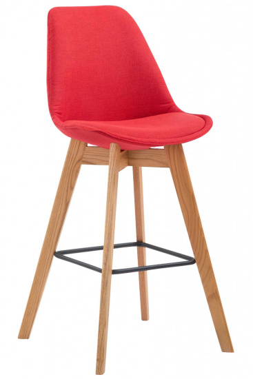 Barová židle Metz látkový potah, přírodní, červená