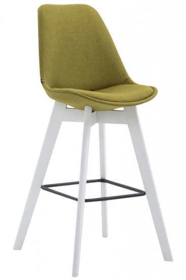 Barová židle Metz látkový potah, bílá, zelená