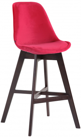 Barová židle Cannes samet cappuccino, červená