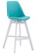 Barová židle Cannes syntetická kůže, bílá, modrá