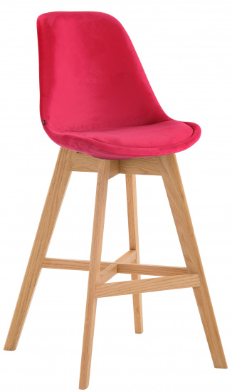 Barová židle Cannes samet přírodní, červená