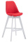 Barová židle Cannes látkový potah, bílá, červená