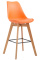 Barová židle Metz plast přírodní, oranžová