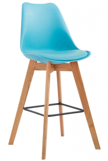 Barová židle Metz plast přírodní, modrá