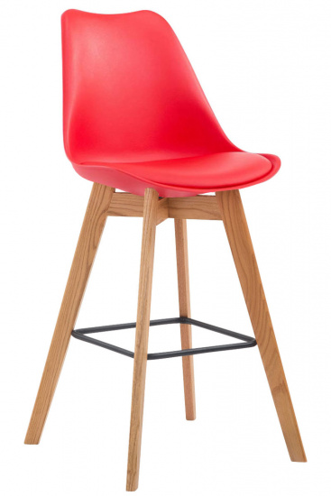 Barová židle Metz plast přírodní, červená