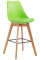 Barová židle Metz plast přírodní, zelená