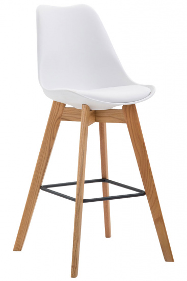 Barová židle Metz plast přírodní, bílá