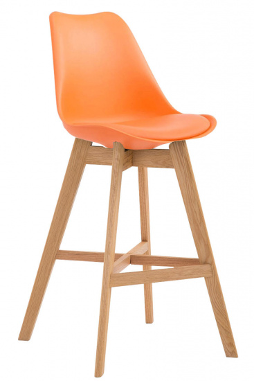 Barová židle Cannes plast přírodní, oranžová