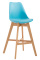 Barová židle Cannes plast přírodní, modrá