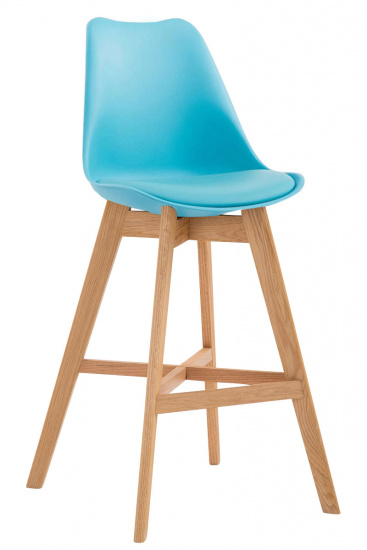Barová židle Cannes plast přírodní, modrá