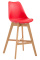 Barová židle Cannes plast přírodní, červená