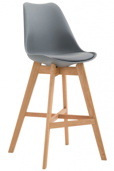 Barová židle Cannes plast přírodní, šedá