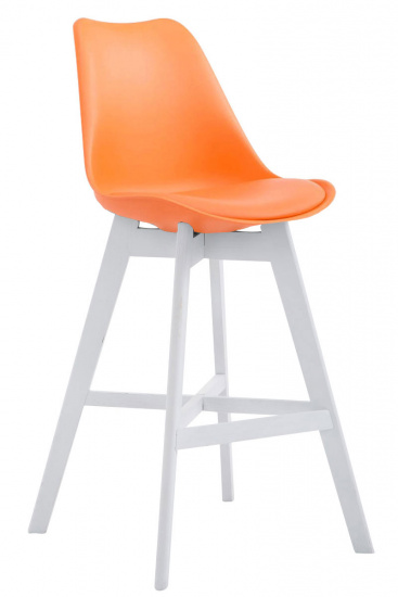 Barová židle Cannes plast bílá, oranžová